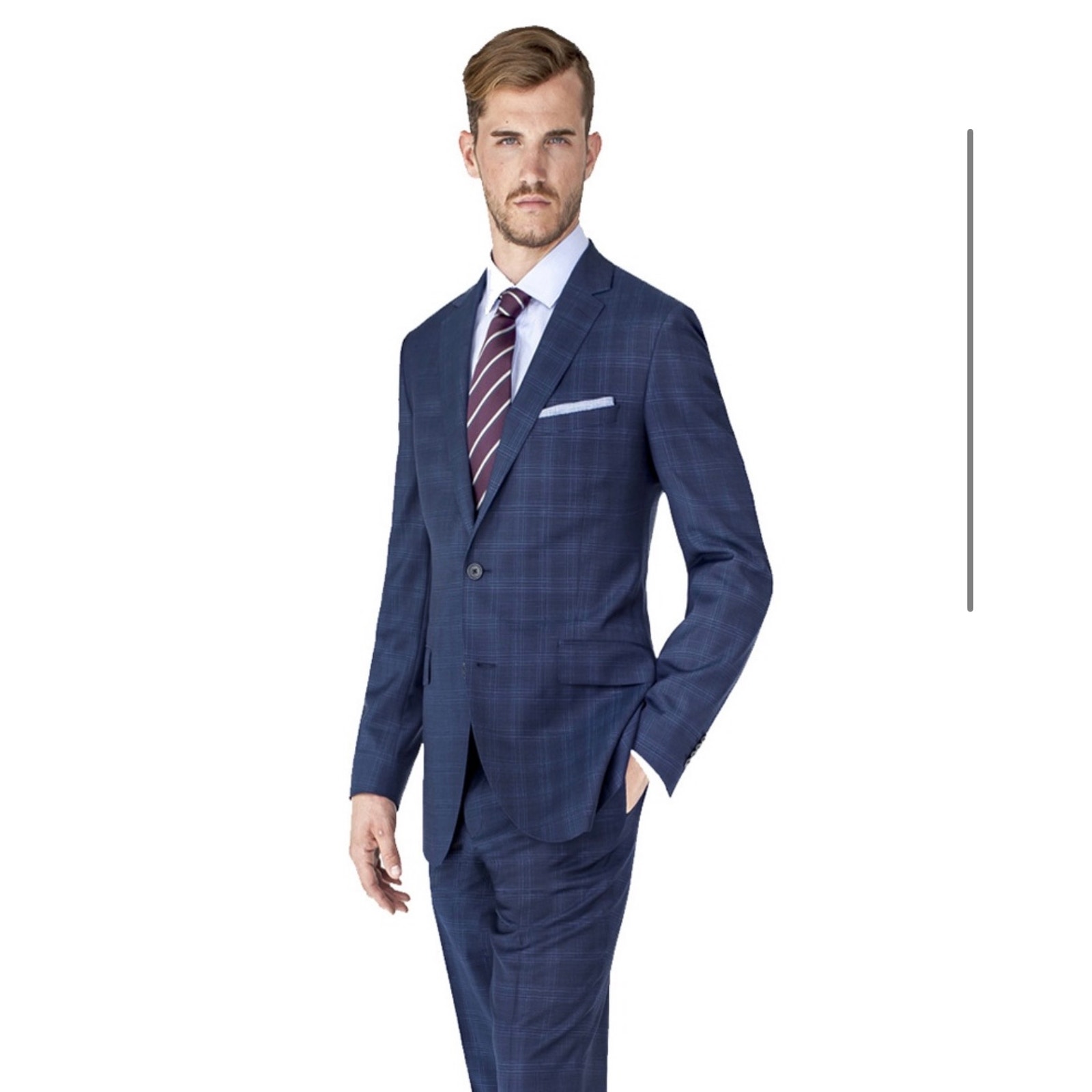 Paul Betenly Ronaldo Lanificio Filarte Wool Suit Jacket 48l Pants 41l Navy Blue
